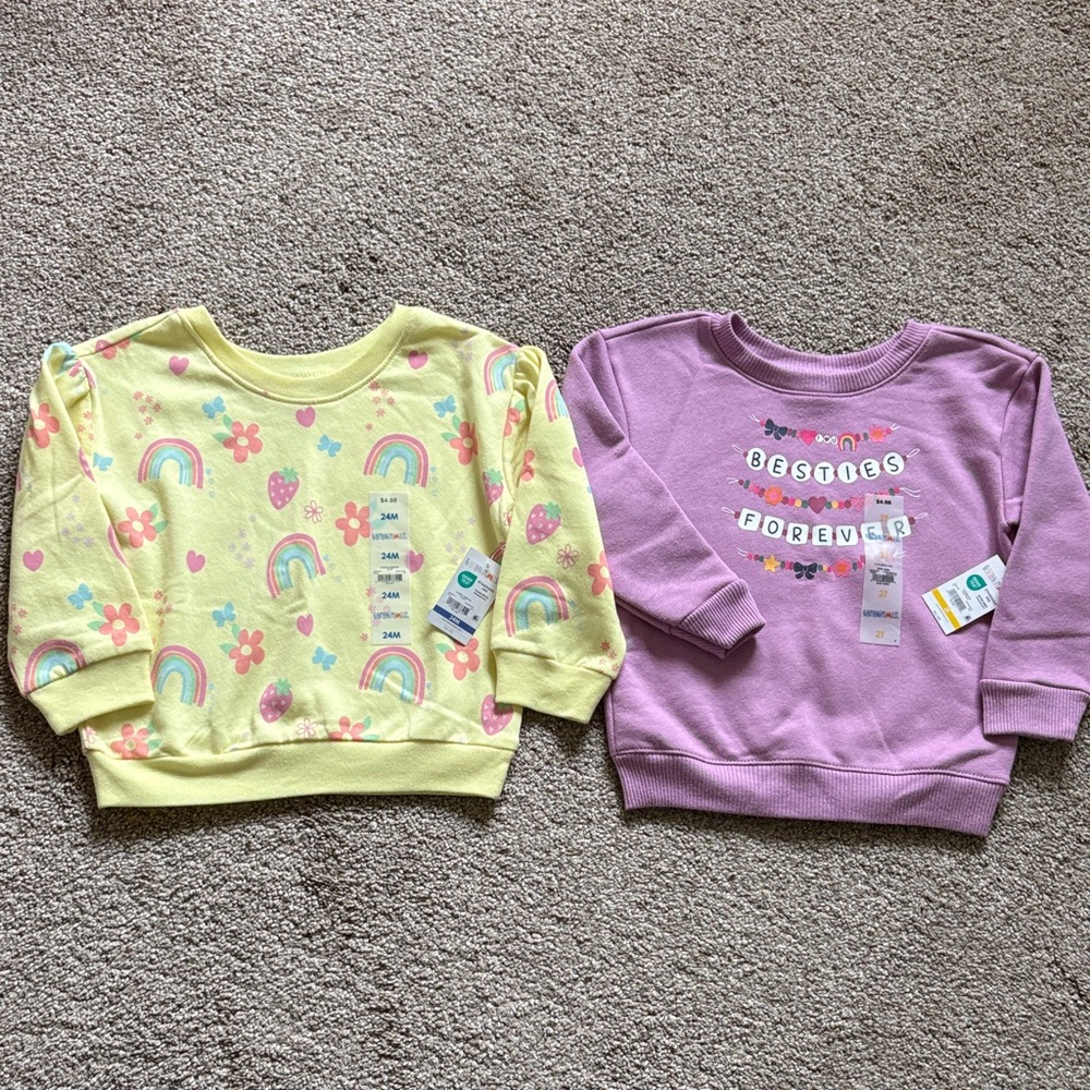 NWT 2T Garanimals Toddler Girls Pullover Sweatshirts